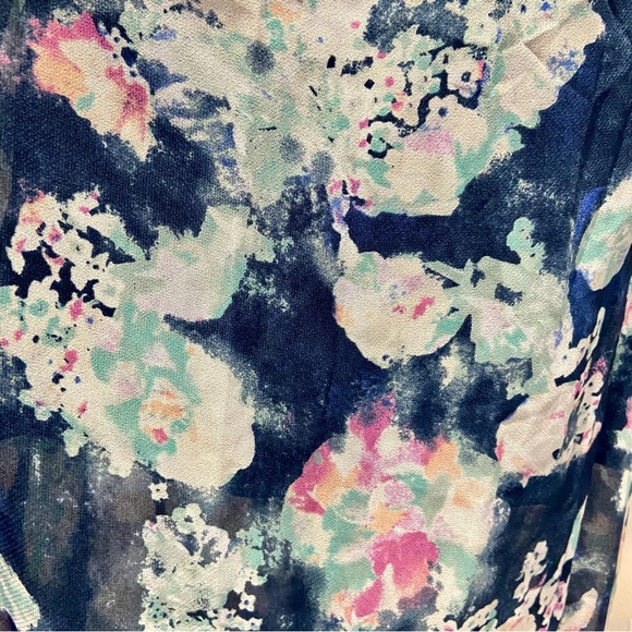 BCBGeneration Chiffon Floral Maxi Dress Half Sleeves Round Neck Back Zipper - Picture 11 of 14